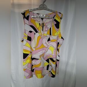 Vibrant Abstract Sleeveless Blouse